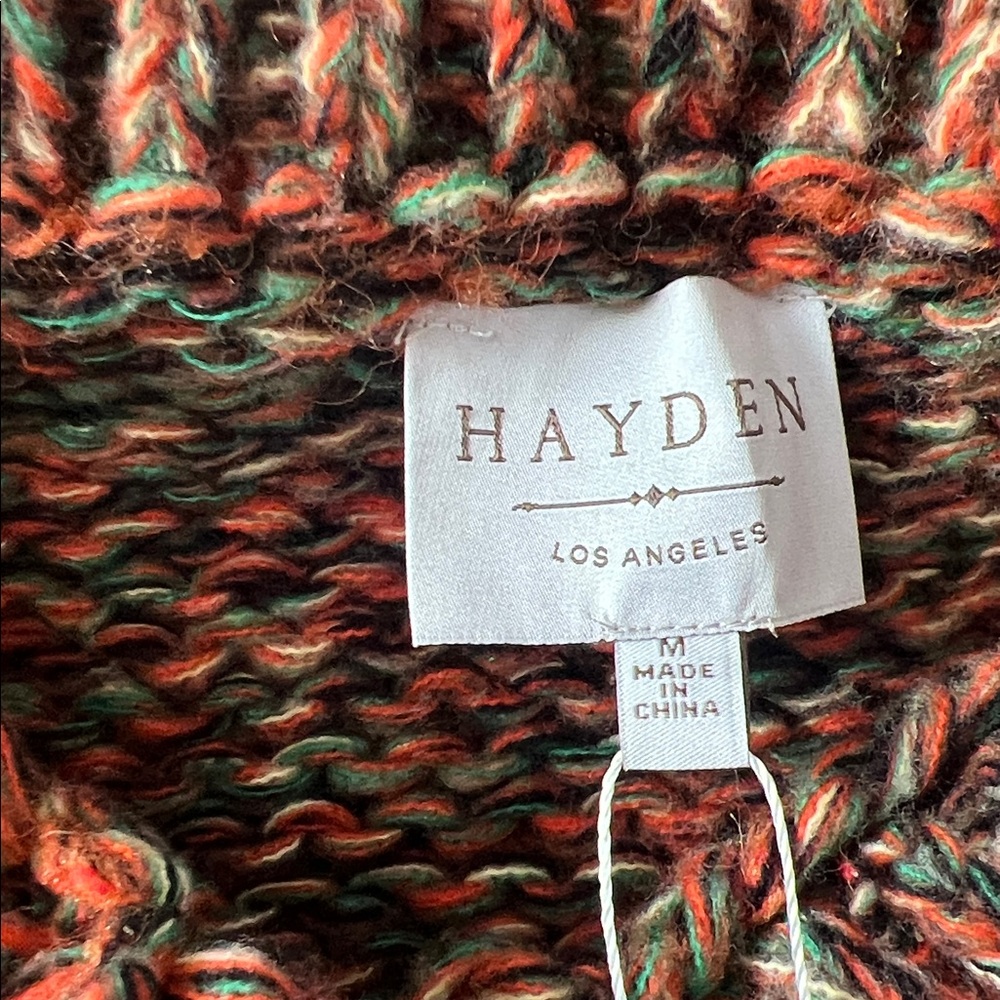 Hayden Vibrant Knit Cardigan in Orange and Black - Picture 3 of 8
